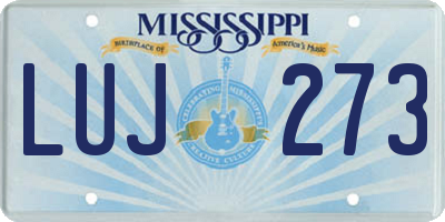 MS license plate LUJ273