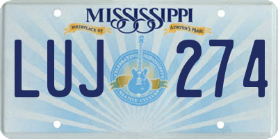 MS license plate LUJ274