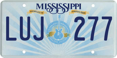 MS license plate LUJ277