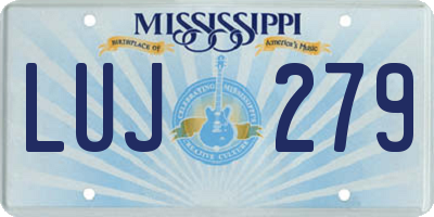 MS license plate LUJ279
