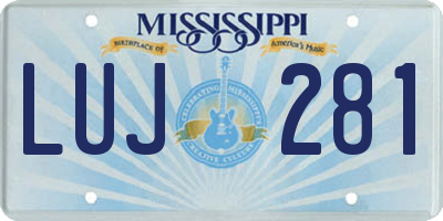 MS license plate LUJ281