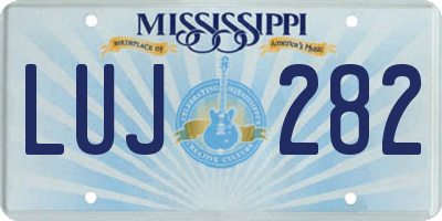 MS license plate LUJ282