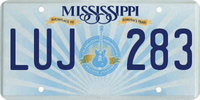 MS license plate LUJ283
