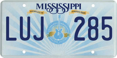 MS license plate LUJ285