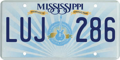 MS license plate LUJ286