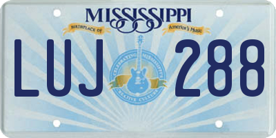 MS license plate LUJ288