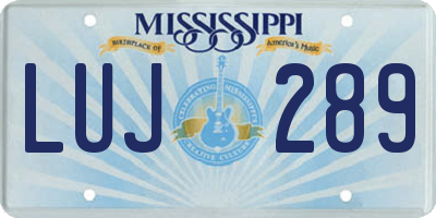 MS license plate LUJ289