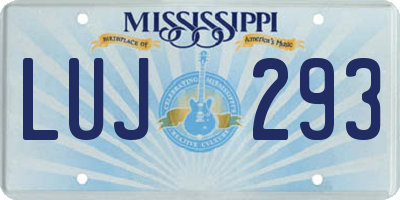 MS license plate LUJ293
