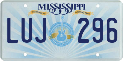 MS license plate LUJ296