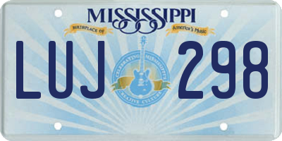 MS license plate LUJ298
