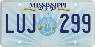 MS license plate LUJ299