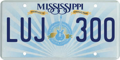 MS license plate LUJ300