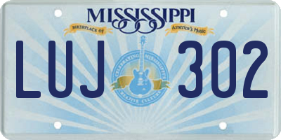 MS license plate LUJ302