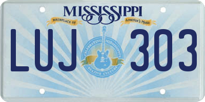 MS license plate LUJ303