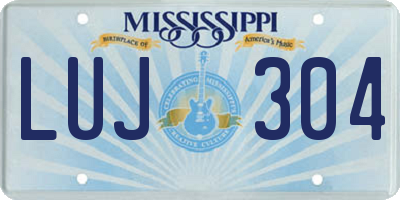 MS license plate LUJ304