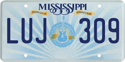 MS license plate LUJ309