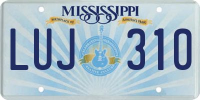 MS license plate LUJ310