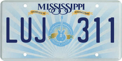 MS license plate LUJ311