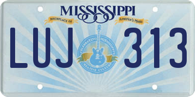 MS license plate LUJ313