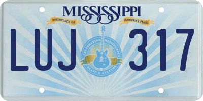 MS license plate LUJ317