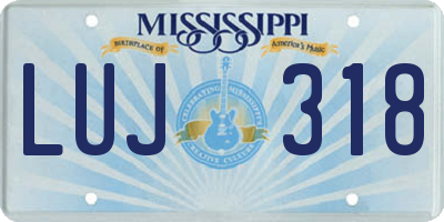 MS license plate LUJ318