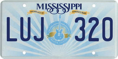 MS license plate LUJ320