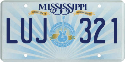 MS license plate LUJ321
