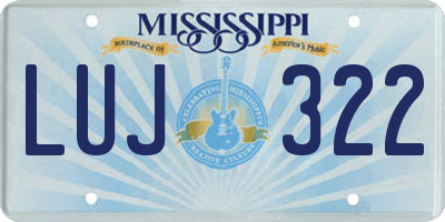 MS license plate LUJ322