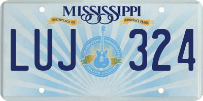 MS license plate LUJ324