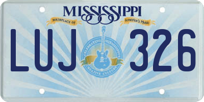 MS license plate LUJ326