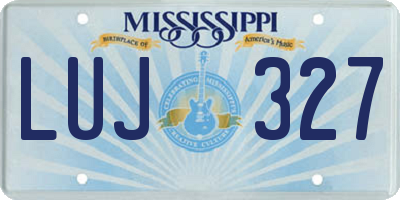 MS license plate LUJ327