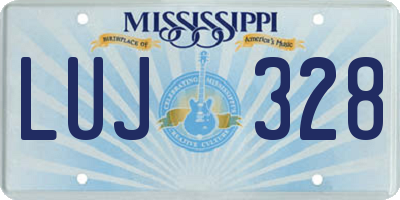 MS license plate LUJ328