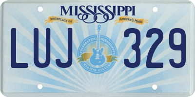MS license plate LUJ329