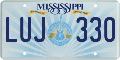 MS license plate LUJ330