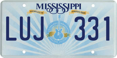 MS license plate LUJ331