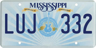 MS license plate LUJ332
