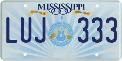 MS license plate LUJ333