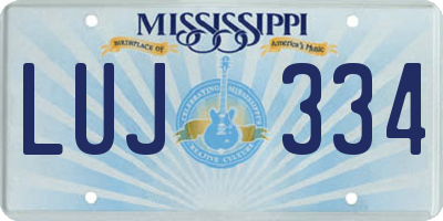 MS license plate LUJ334