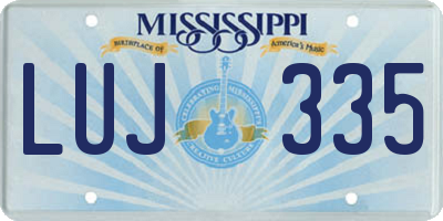 MS license plate LUJ335