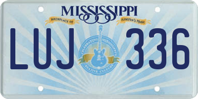 MS license plate LUJ336