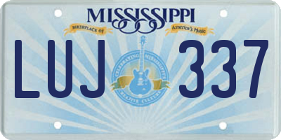 MS license plate LUJ337