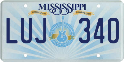 MS license plate LUJ340