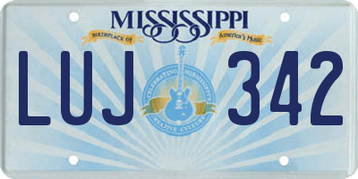 MS license plate LUJ342