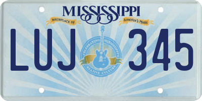MS license plate LUJ345