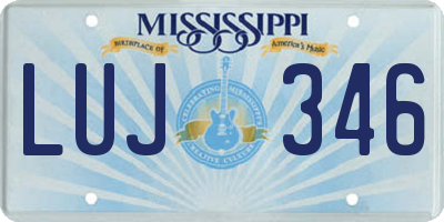 MS license plate LUJ346