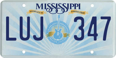 MS license plate LUJ347