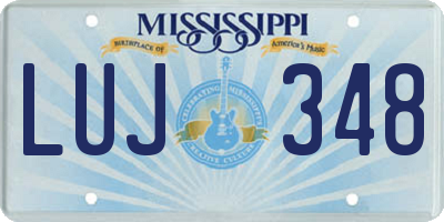 MS license plate LUJ348