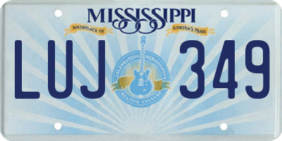 MS license plate LUJ349