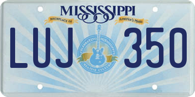 MS license plate LUJ350