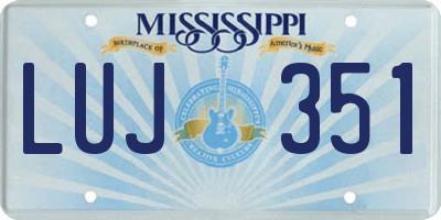 MS license plate LUJ351